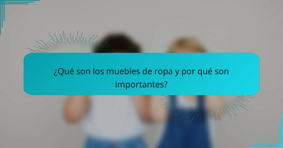 ¿Qué son los muebles de ropa y por qué son importantes?